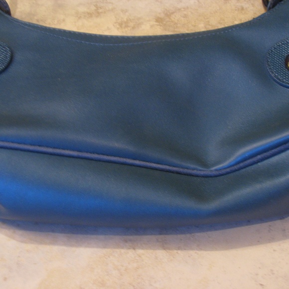 Vintage Y2K Crescent Underarm Shoulder Bag Purse Baguette Blue Small - Picture 7 of 11